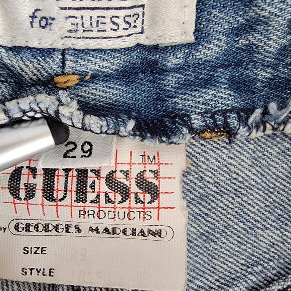 Guess VTG Zip Ankle High Rise Jeans Sz 29 (26W x 25L) 80s Prep George Marciano - Picture 12 of 13